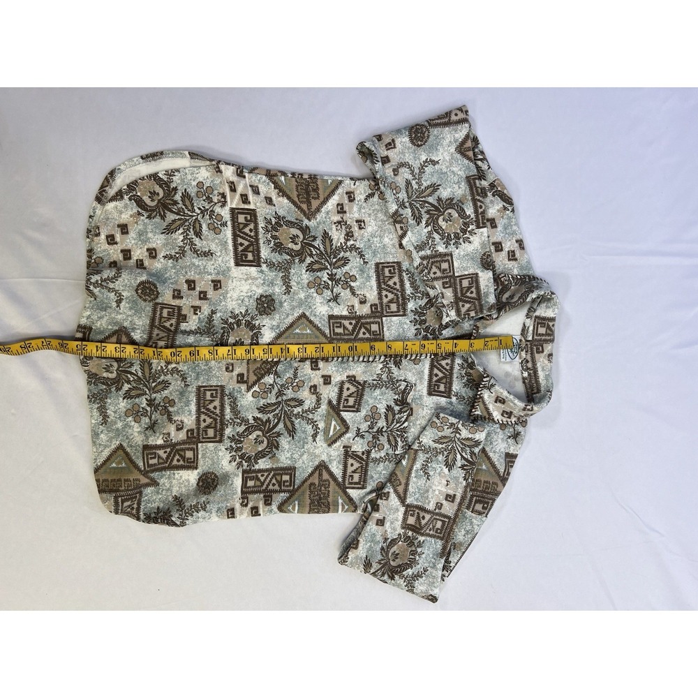 Vintage 90's‎ Laura Ashley Aztec Geo Floral Shirt Button Up Cottagecore Size M - Picture 12 of 15